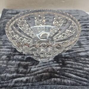 Antique Duncan & Miller clear crystal footed console bowl DUNCAN'S CLOVER c.1904
